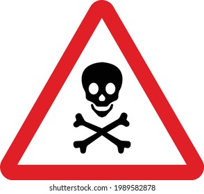 vector danger sign with skull symbol