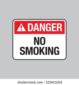 A vector danger sign that says no smoking. This warning can be used in an industrial setting.