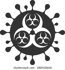Vector danger virus flat icon. Vector pictogram style is a flat symbol danger virus icon on a white background.