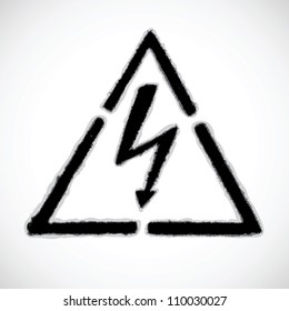 Vector danger warning sign - high voltage