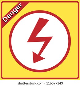Vector danger warning sign - high voltage