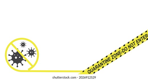 Vector danger yellow black tape isolated on white background. Security strip. Quarantine flu danger alert. Global epidemic coronavirus. banner, graphic, editable vector.
