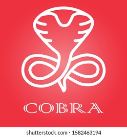Vector dangerous cobra snake with hood logo design template. King cobra icon. 
