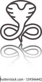 Vector dangerous cobra snake with hood logo design template. King cobra icon. 