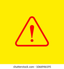 Vector Dangerous Sign, Exclamation Point in Triangle Shape, Flat Design Icon.