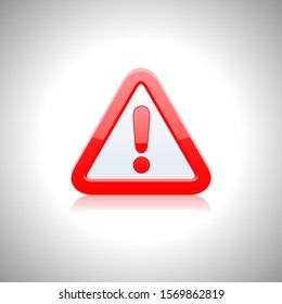vector dangerous symbol on white background.