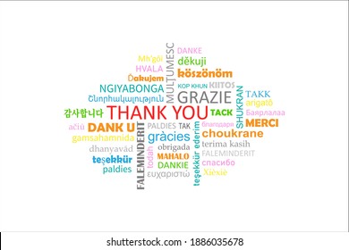 Vector - Danke (Thank You in German) Thank you color full word languages for thank you in the world. Word isolate background, all languages, multilingual for education or thanksgiving day.