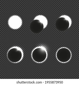 Vector dark abstract background with a solar eclipse. Eclipse of the sun vector