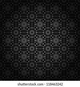 Vector. Dark abstract floral background. Seamless pattern.