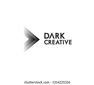 Vector Dark Arrow logo design Template