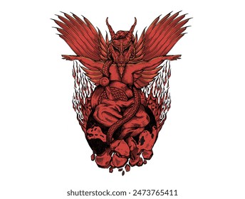 Vector dark art illustration for t shirt design