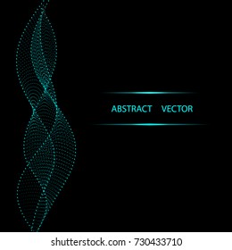 Vector dark background with blue wave