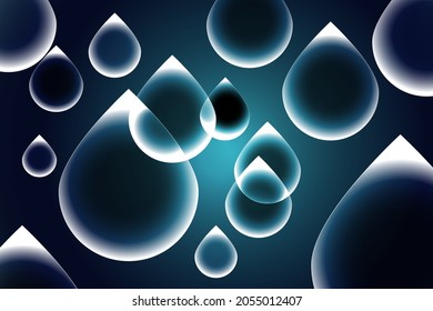 Vector dark background illustration with raindrops. The concept of sadness, freshness. It can be used for background design in web design, banners, etc.
