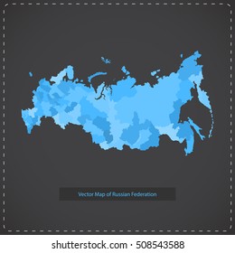 Vector dark background illustration of Russian federation.