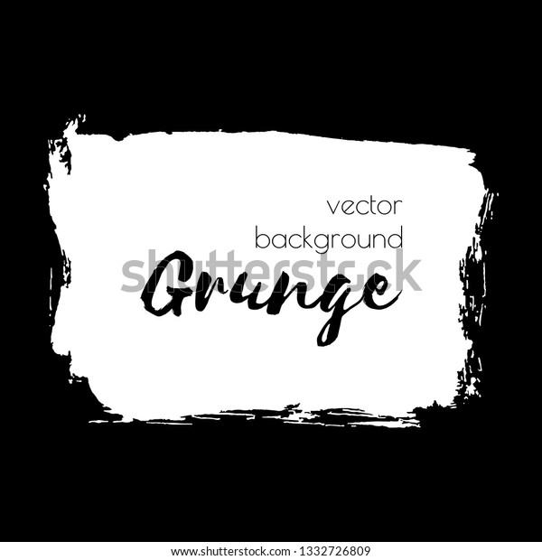 Vector dark black grunge watercolor, ink\
texture frame, hand painted dry brush splash, stroke, stain, spot,\
blot, divider, label, template, dirty shape. Abstract acrylic on\
paper monochrome\
background