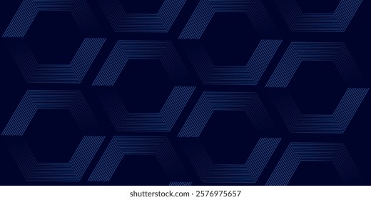 Vector dark blue background, modern line stripes curve abstract presentation background, luxury paper cut background, abstract decoration, blue pattern,