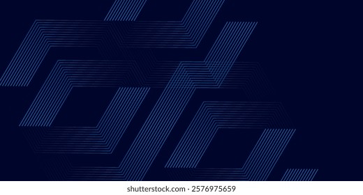Vector dark blue background, modern line stripes curve abstract presentation background, luxury paper cut background, abstract decoration, blue pattern,