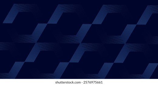 Vector dark blue background, modern line stripes curve abstract presentation background, luxury paper cut background, abstract decoration, blue pattern,
