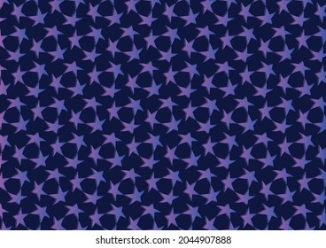 Vector dark blue background with purple-blue stars. Illustration of night sky or sports background for soccer team league competition.
