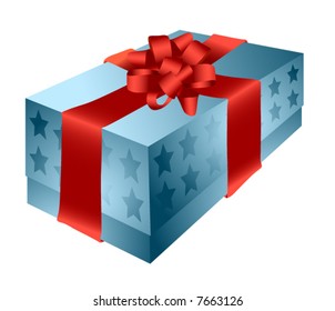 Vector dark blue box with stars