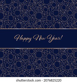 Vector dark blue gold sequins card repeat pattern
