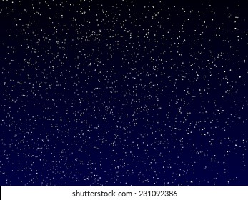 vector dark blue night sky with stars