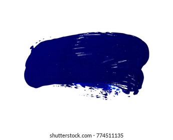 Vector dark blue paint smear stain stroke. Abstract dark blue glittering textured art illustration. Acrylic Texture Paint Illustration. Hand drawn brush strokes vector design element. Acrylic stroke.