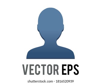 The vector dark blue silhouette generic profile of one person emoji icon , represent a user or member