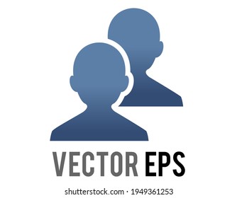 The vector dark blue silhouette heads of two people icon, represent users