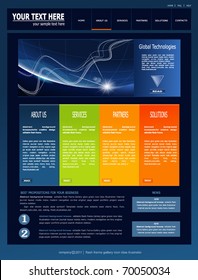 Vector dark blue site about business and global technology