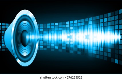 vector dark blue sound wave, abstract pulse background. speaker. music. infographics.