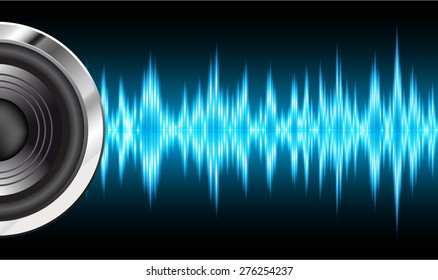 vector dark blue sound wave, abstract pulse background. speaker. music. infographics. Technology background for computer graphic website internet and business.