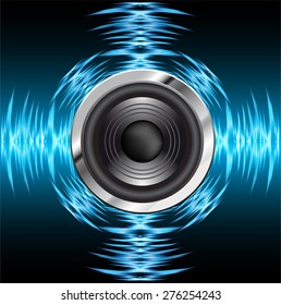 vector dark blue sound wave, abstract pulse background. speaker. music. infographics. Technology background for computer graphic website internet and business.