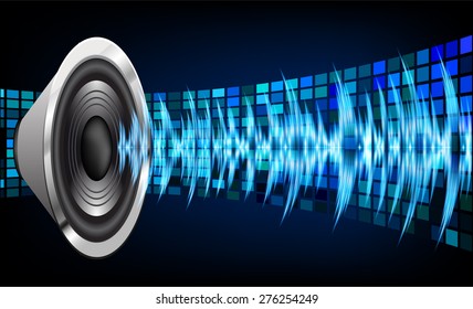 vector dark blue sound wave, abstract pulse background. speaker. music. infographics. Technology background for computer graphic website internet and business.