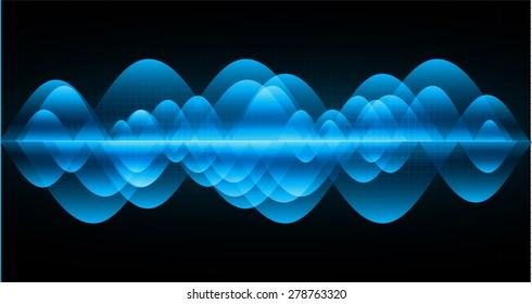 vector. dark blue sound wave, abstract pulse background. speaker. music. infographics. Technology background for computer graphic website internet and business.