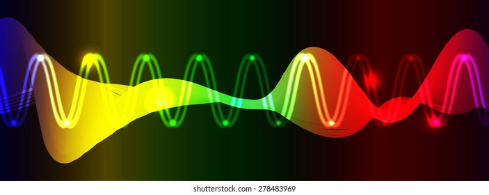 vector. dark blue yellow green red pink sound wave, abstract pulse background. speaker. music. infographics. Technology background for computer graphic website internet and business.