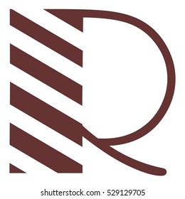 Vector dark  brown Abstract Letter R Logo Vector