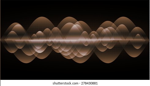 vector. dark brown sound wave, abstract pulse background. speaker. music. infographics. Technology background for computer graphic website internet and business.
