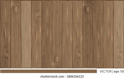 Vector dark brown wood background surface with wooden realistic texture 