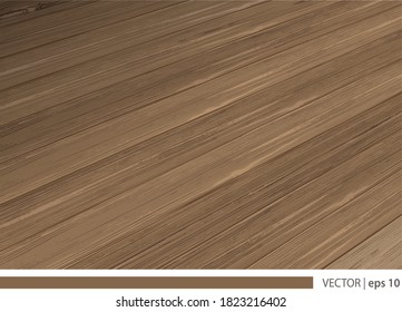 Vector dark brown wood background surface with wooden realistic texture 