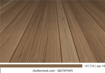 Vector dark brown wood background surface with wooden realistic texture 
