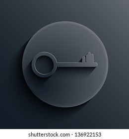 Vector dark circle icon. Eps10