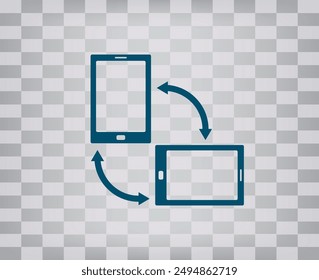 Vector dark color icon on gray checkered background with gradient
