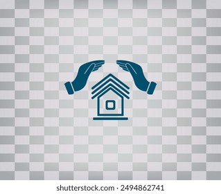 Vector dark color icon on gray checkered background with gradient