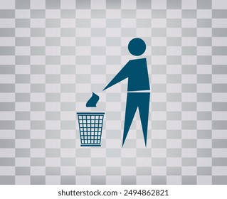 Vector dark color icon on gray checkered background with gradient
