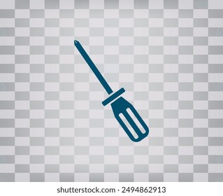 Vector dark color icon on gray checkered background with gradient