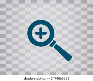 Vector dark color icon on gray checkered background with gradient