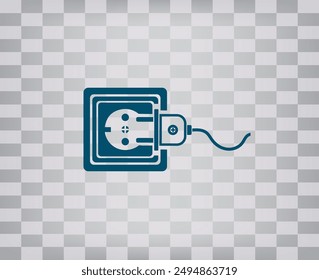 Vector dark color icon on gray checkered background with gradient