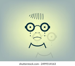 Vector dark color icon with shadow on gray background