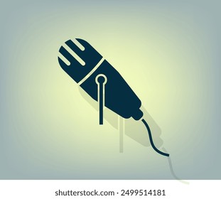 Vector dark color icon with shadow on gray background